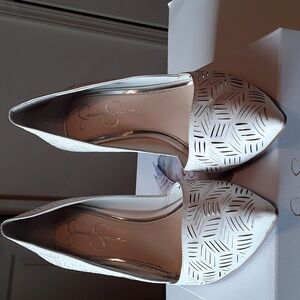Jessica Simpson Charie Beige Leather Pumps